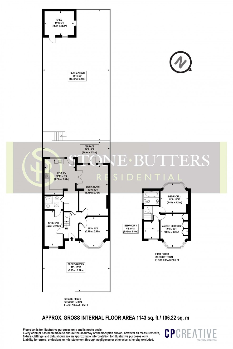 Floorplan for Thistlecroft Gardens, Stanmore, Middlesex